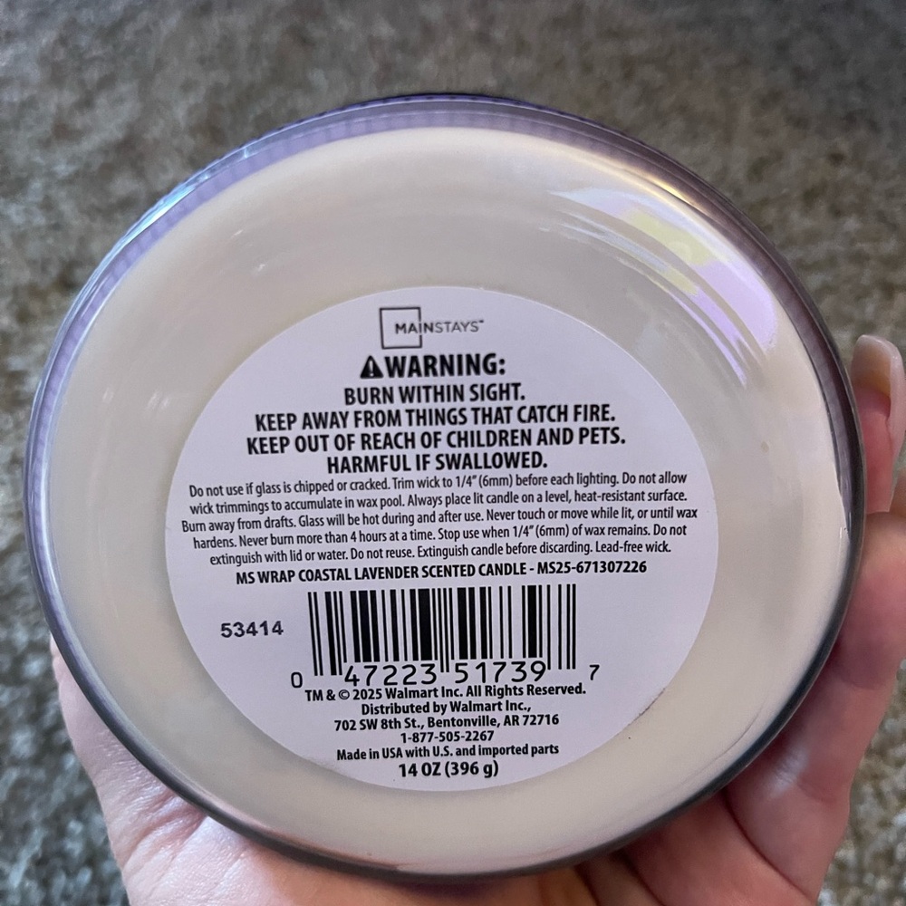 Mainstays Lavender Scented Candle - Picture 2 of 3